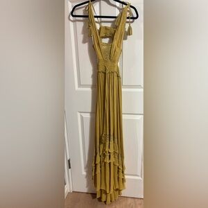 Free People Mustard Backless Dress